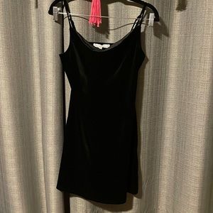 black velvet slip dress.